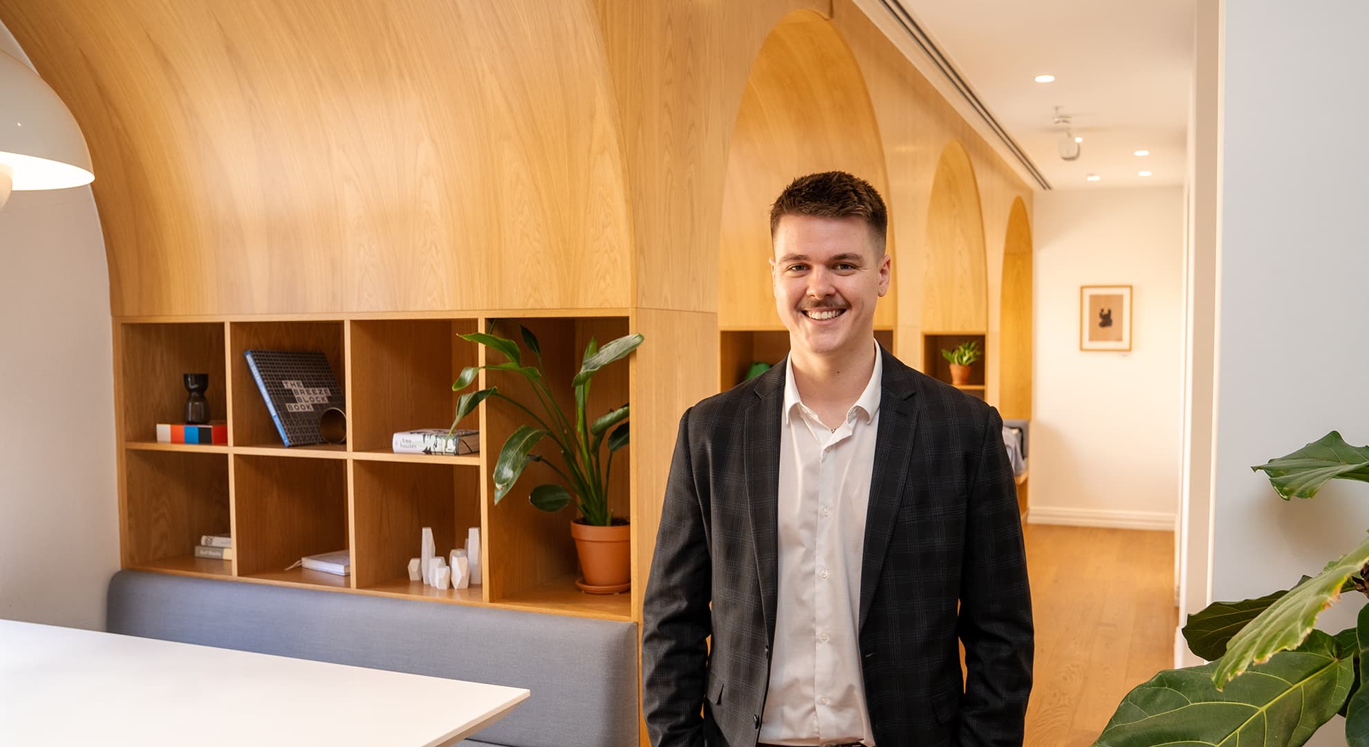 ECU student Ethan Culff at the IBM offices