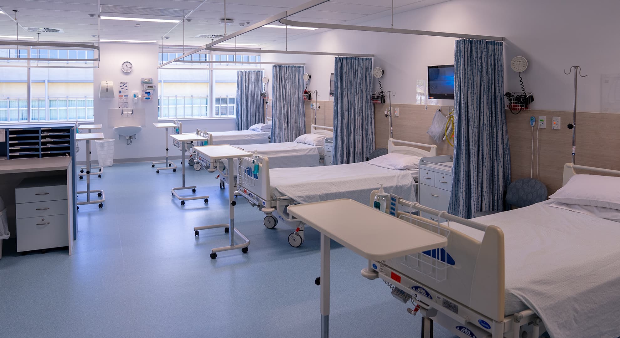 Simulated hospital ward on university campus