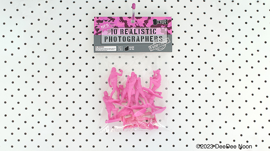 Plastic bag of small pink figurines