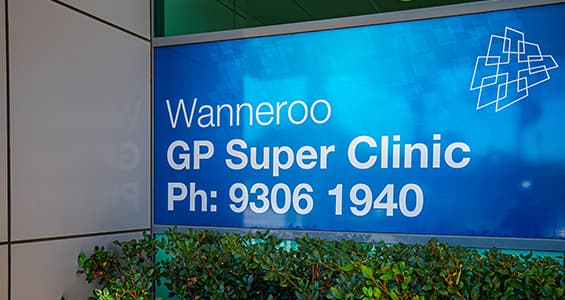 Image of the signage for the Wanneroo GP Super Clinic
