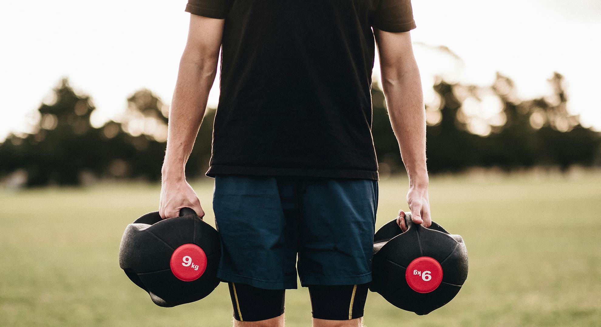 Man holding weights.
