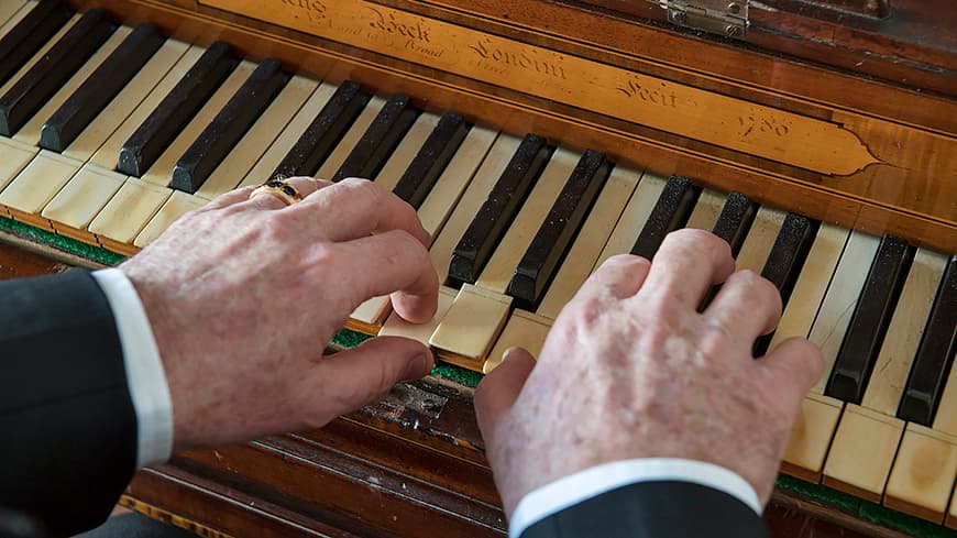 Playing the piano