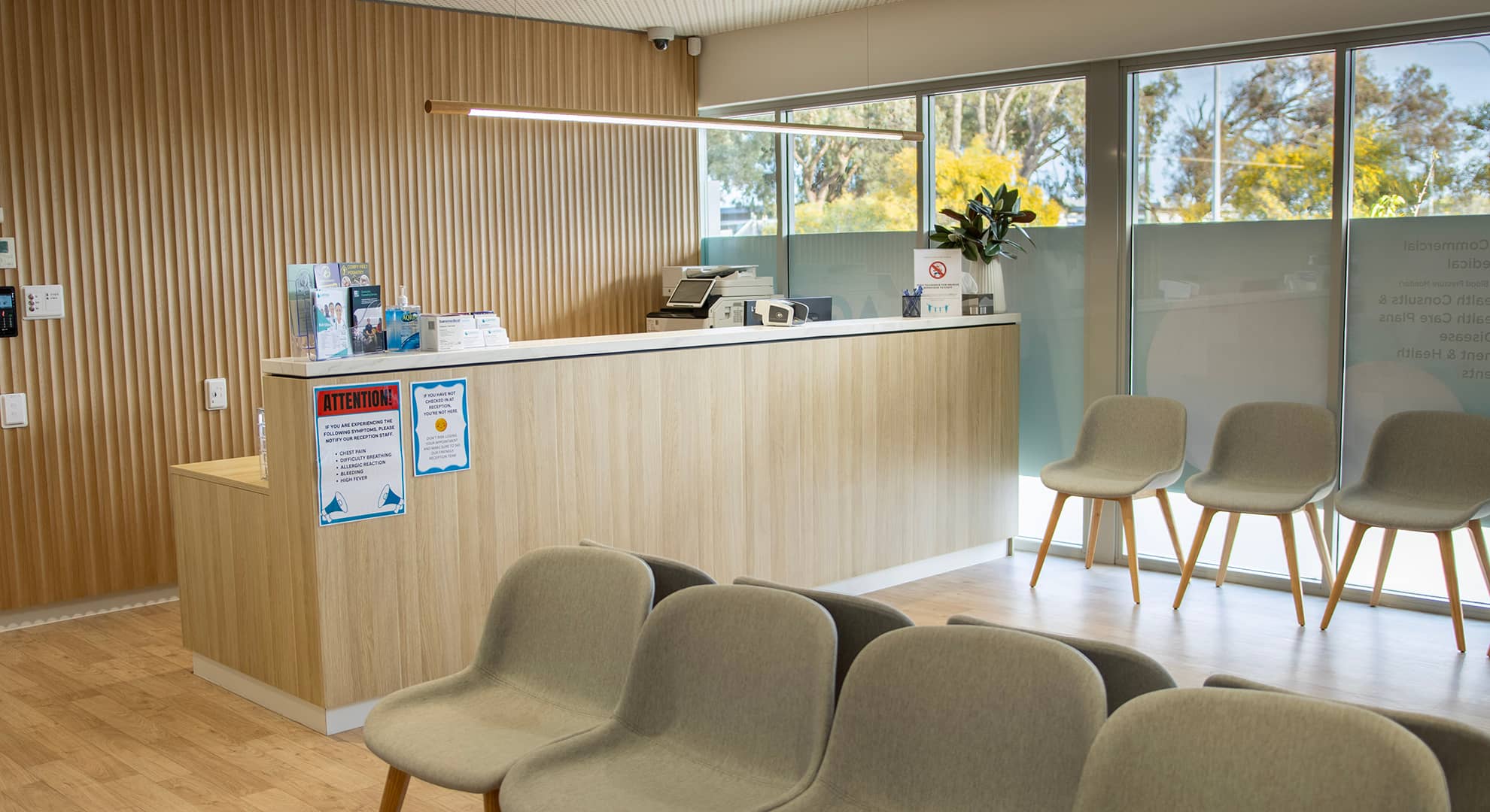 A medical reception room.