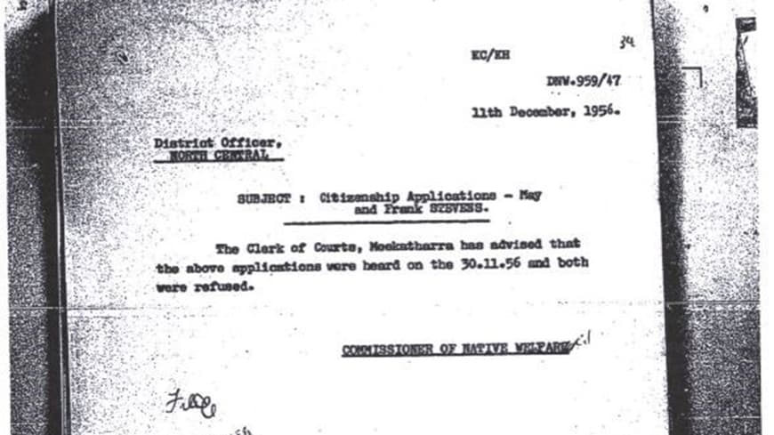 Black and white photograph of archived photocopy document