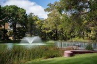 Lake and Cultural Reflection Space seating on the ECU Joondalup campus