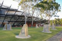 Rock formation cultural reflection space outside Building 1 ECU Joondalup.