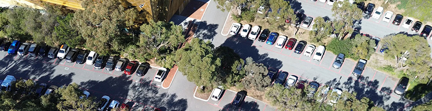 Ariel view of carpark.