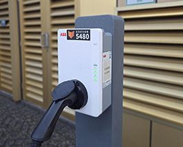 Electric vehicle charging station.