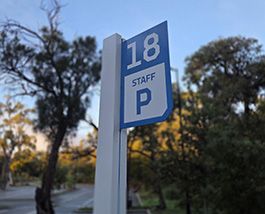 Staff parking sign.
