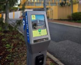 Visitor parking pay station.