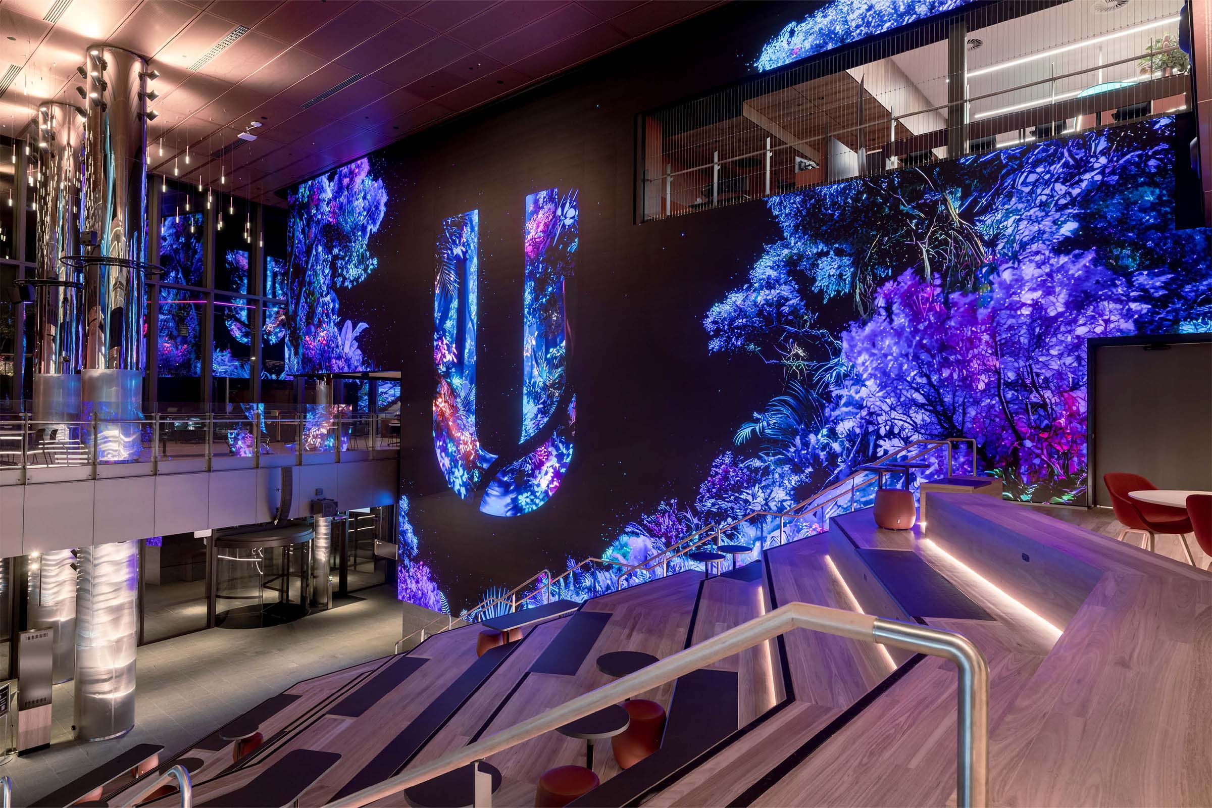 Interior view of ECU City Campus' forum.
