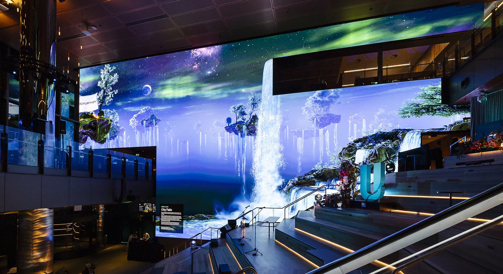 The City Falls display at ECU City. Image: Stephen Heath.