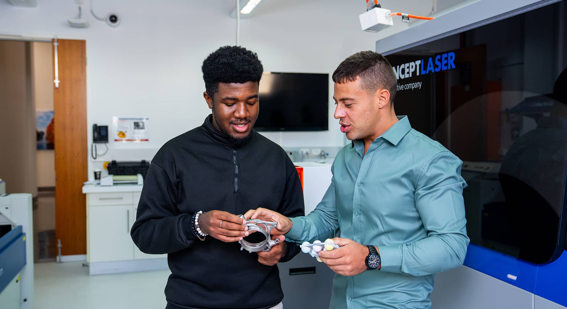 Two men in Advanced Manufacturing Lab