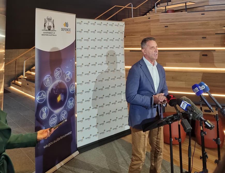 Hon Paul Papalia speaking to the media.