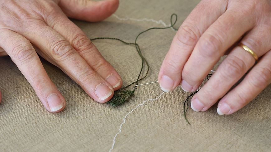 Mikaela Castledine stitching.