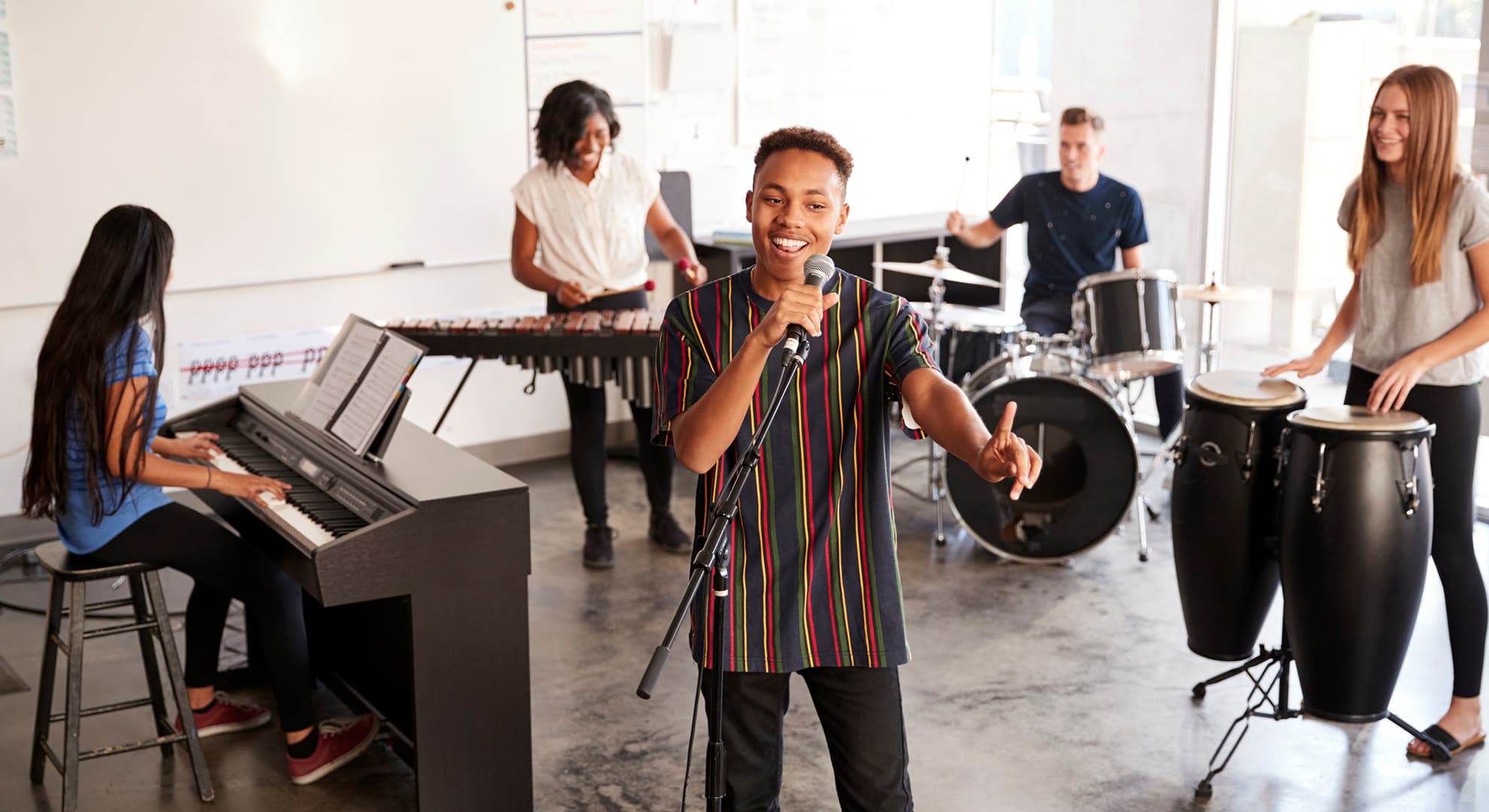 Musicians jamming together