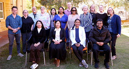 Group shot of all the researchers and team members within the SAGE Futures Lab at ECU