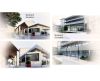 Concept designs for the School of Education’s refurbished Building 8, showing exterior views of the reception entrance, courtyard and landscaped teaching and learning spaces.